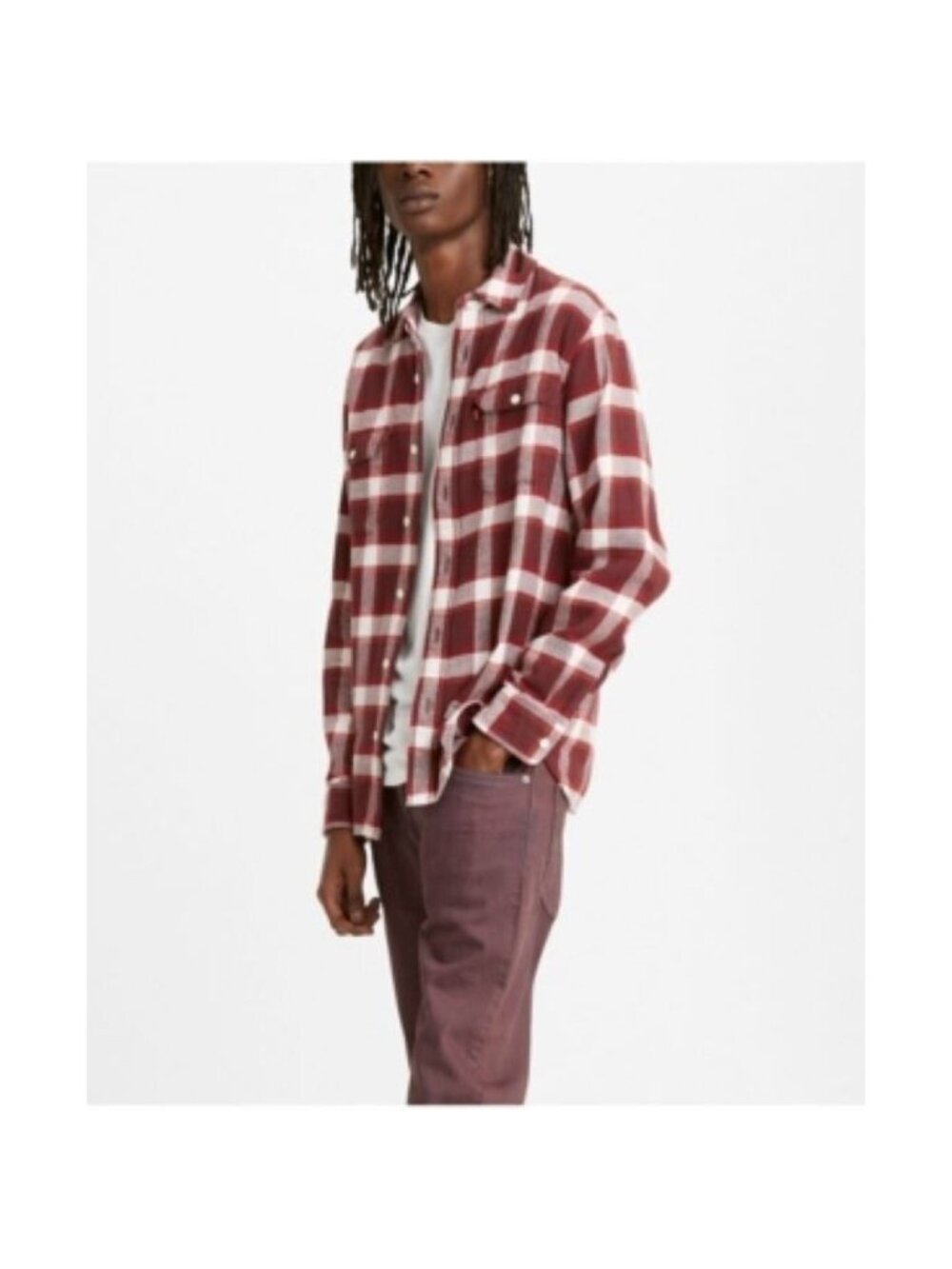 Levi's Men's Classic long Sleeve Button Down Flannel plaid Men's Medium